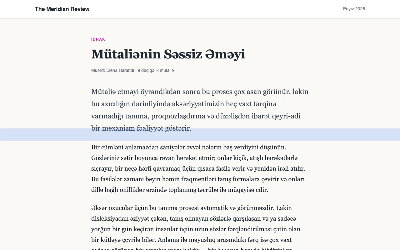 Bir sətir boyunca mavi oxu xətkeşi olan məqalə