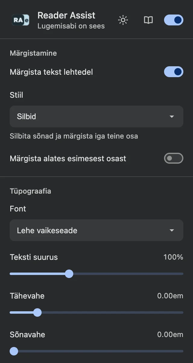Reader Assist seaded tumedas teemas